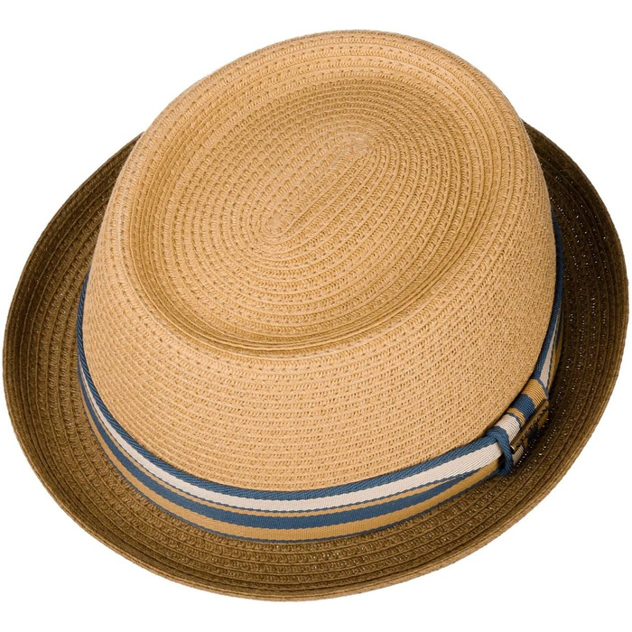 Солом'яний капелюх Stetson Licano Pork Pie з UV-захистом 40+, унісекс, коричневий, розмір L, на весну та літо