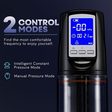 Насос для збільшення статевого члена для чоловіків: 2 режими, 4 рівні тиску, еротична іграшка для дорослих