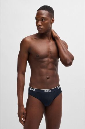 Сліпески BOSS чоловічі 3 шт. з бавовни з логотипами на гумці (S)