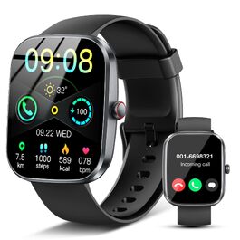Смарт-годинник унісекс 1.91'' HD Fitness-годинник з Bluetooth, функціями вимірювання пульсу, SpO2, моніторингом сну, 113+ спортивними режимами, водонепроникність IP68 для Android та iOS (Чорний)