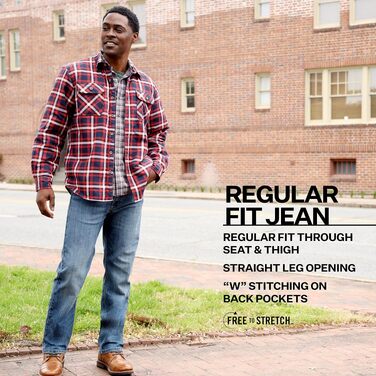 Чоловічі робочі штани Wrangler Flame Resistant Regular Fit Jean, вогнетривкі, сталево-сині, розмір 40W / 32L