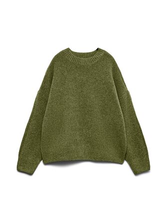 Жіночий джемпер VERO Moda Vmboom з круглим вирізом, довгий рукав, колір Sphagnum, розмір S