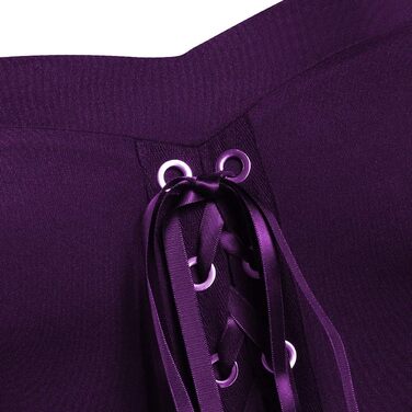 Сукня CHARMMA Готичний Хелловін, жіноча, розмір XL, A-силует, довге, з бантинними рукавами, для свята, косплей, вечірка (фіолетовий)