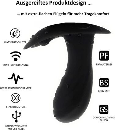 Вібратор-метелик Lustfactor Premium для жінок з силікону | Бездротовий пульт дистанційного керування | Для вагінальної та кліторальної стимуляції | Зарядний, USB | Інтимні іграшки для жінок | Віброей