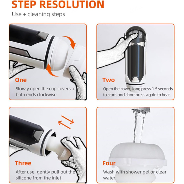 Електричний масажер для чоловіків з функцією нагріву та телескопічним дизайном