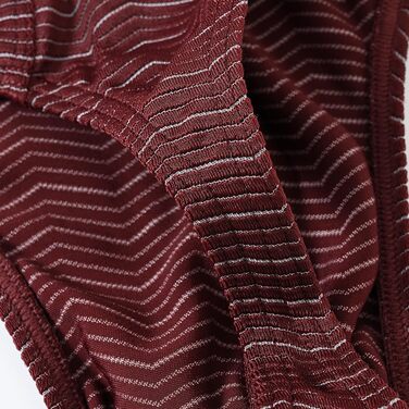 BIATWOWR чоловічі стрінги з відкритим верхом, сексуальна білизна, дихаюча та зручна, для чутливої шкіри, темно-червоно-біло-чорна (червоний, M)