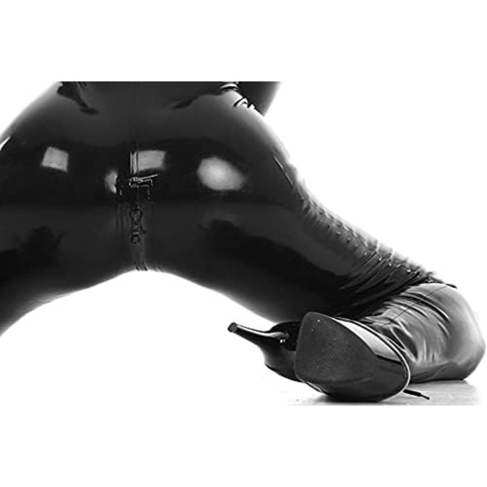 Латексний комбінезон YourFetishWorld з тристороннім замком, чорний, розмір L