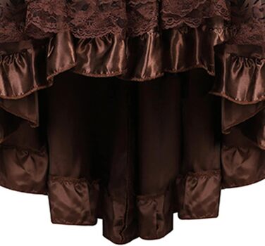 Жіночий корсет-бастіон з шнурівкою, великі розміри, для костюмів на Хелловін, сатиновий, квітковий, формувальний, корсаж, тренажер для талії, коричневий, L