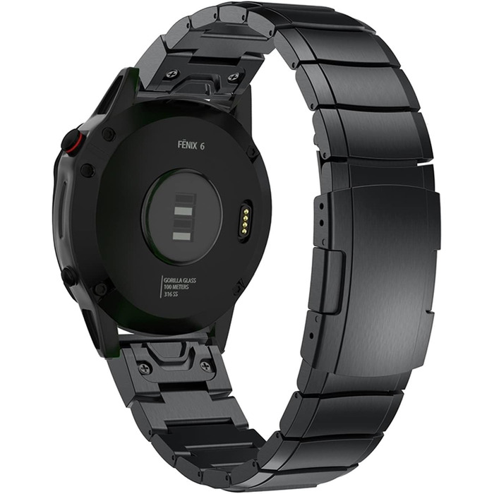 Сталевий металевий ремінець для Garmin Fenix 7, 7S, 7X, 6X, 6 Pro, 5X, 5, 3HR, Epix — 22мм, Easyfit, колір агат
