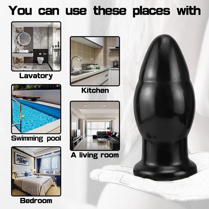 Анальний дилататор Fewarq XL з присоском, великі анальні кулі, G-spot, вагінальний мастурбатор, Butt Plug, SM, еротична іграшка для чоловіків та жінок (прозорий)