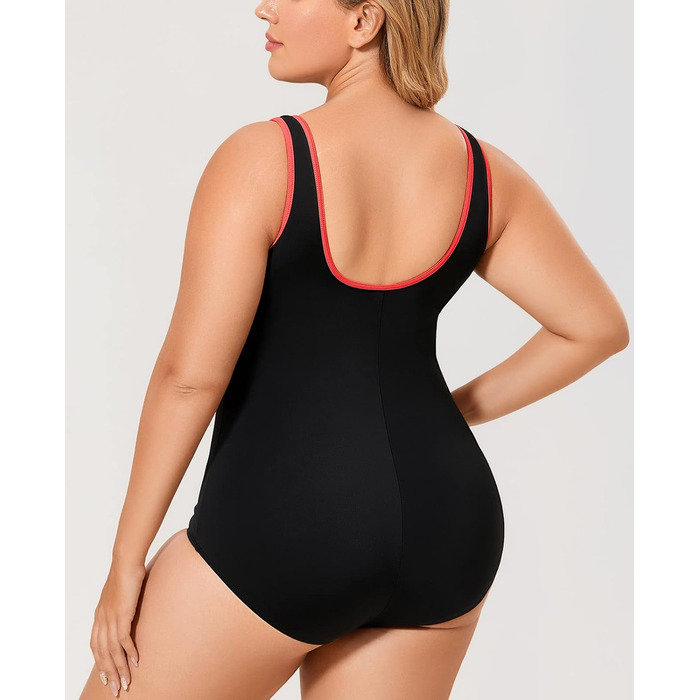 Купальник жіночий Delimira великий розмір з блискавкою спереду, 48, багатокольоровий