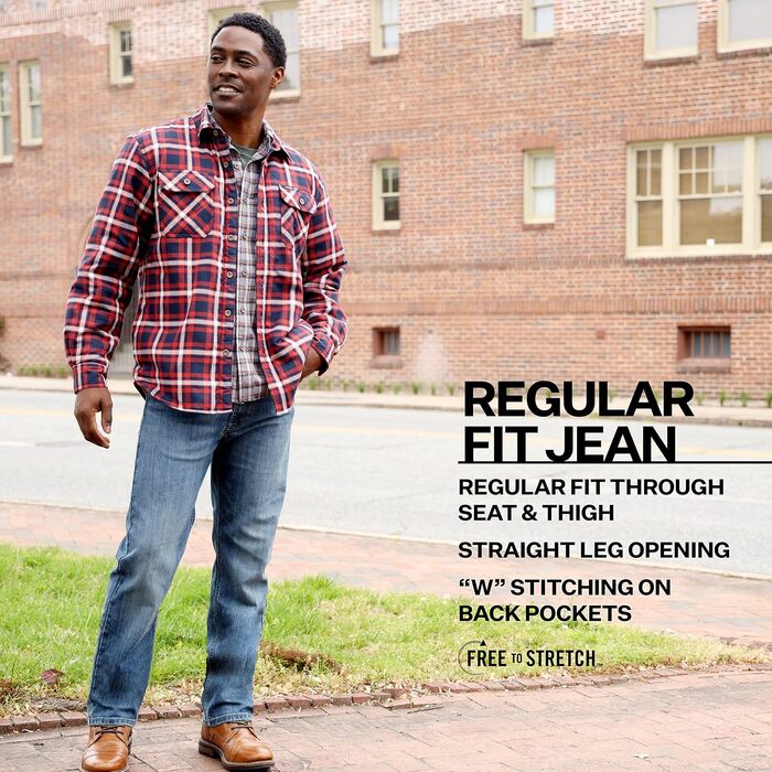 Чоловічі робочі штани Wrangler Flame Resistant Regular Fit Jean, вогнетривкі, сталево-сині, розмір 40W / 32L