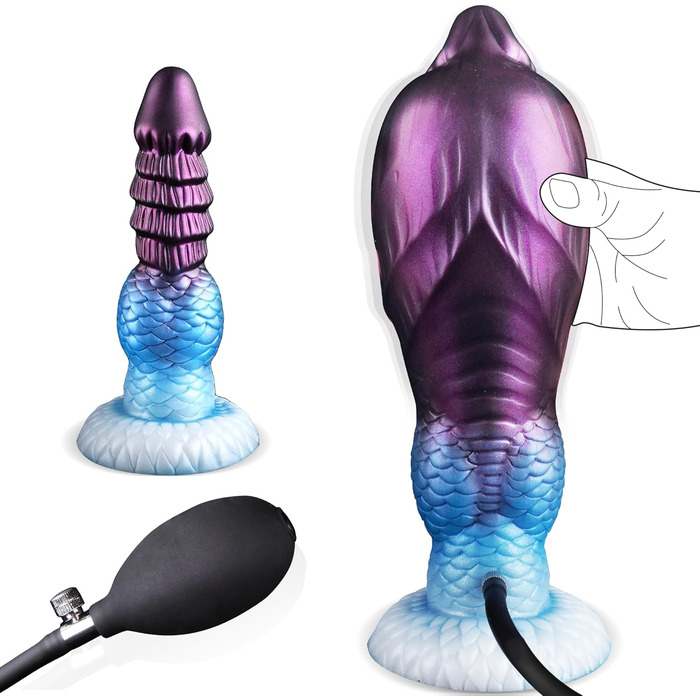 Анальний дилдатор Monster Knot Dildo для чоловіків та жінок, BDSM, стимуляція простати, зелений/блакитний