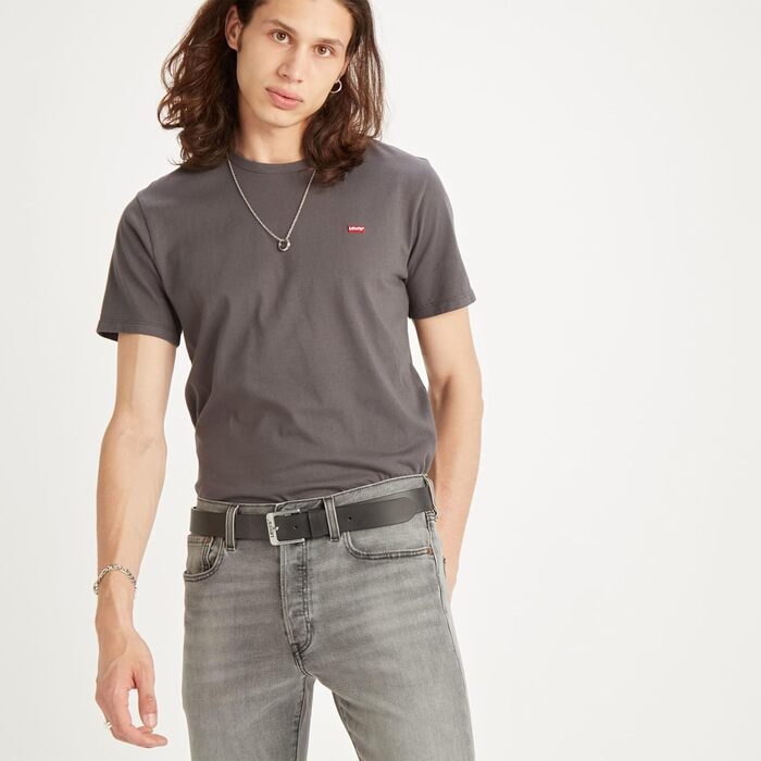 Чоловічий шкіряний ремінь Levi's Free Regular Black, 120 см