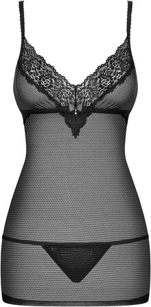 Сексуальний жіночий комплект спідньої білизни Obsessive: мереживний боді та танга, подарункова коробка (S-M, чорний)