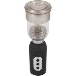 ORION Penispumpe - інтенсивний вакуумний насос для чоловіків, для тренування потенції, симуляції орального сексу, перезаряджається, прозорий/чорний (з 3 режимами всмоктування та 5 рівнями вібрації)