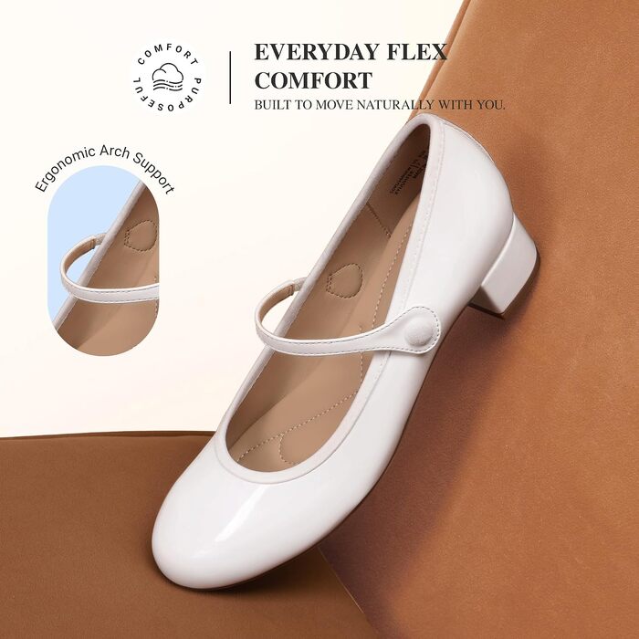 Жіночі туфлі Mary Jane від DREAM PAIRS, білі, розмір 43 EU