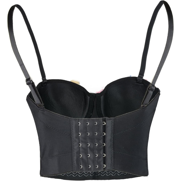 Чорний бюстгальтер-топ Ellacci з 3D-квітами для вечірки, весілля, клубу. Розмір XS