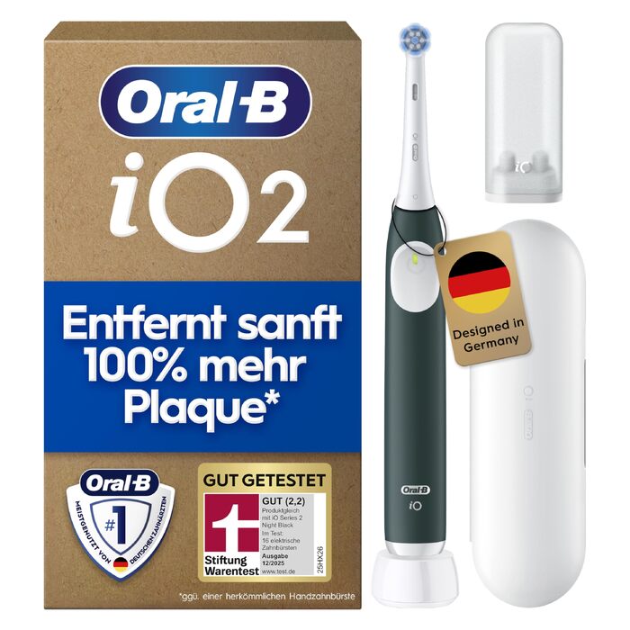 Електрична зубна щітка Oral-B iO Series 2, рожева, 3 режими чищення, з дорожнім футляром та 1 додатковою насадкою
