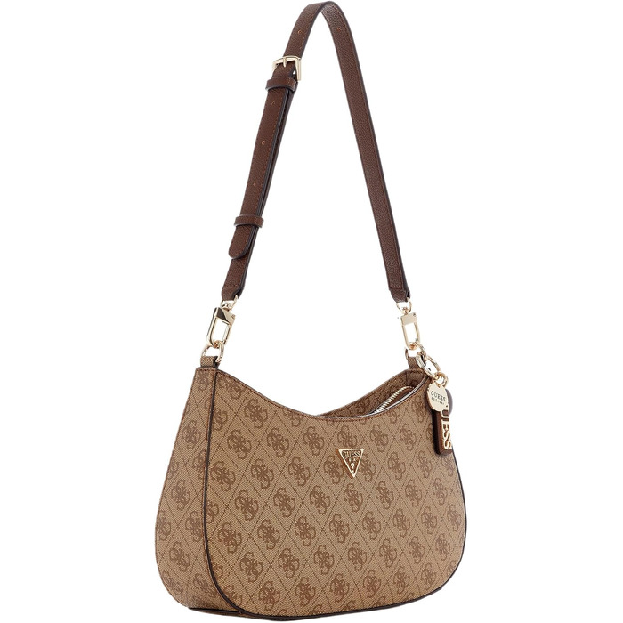 Жіноча сумка через плече GUESS Noelle II з верхнім замком, коричнева з логотипом Latte Logo