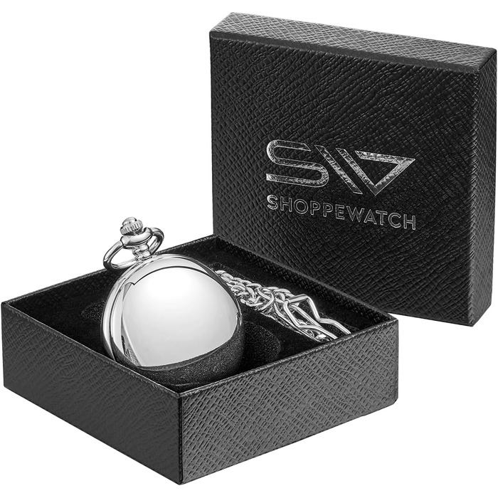 Чоловічий кишеньковий годинник ShoppeWatch з ланцюжком, механічний з ручним заводом, вінтажний стиль стімпанк 1920-х років, сріблястий