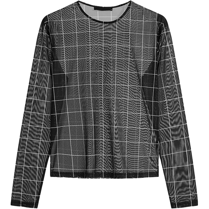 Чоловіча сітчаста футболка AIEOE з блискітками, прозора сорочка-сітка, футболка з коротким/довгим рукавом для клубів, літня сітчаста кофта, розмір M