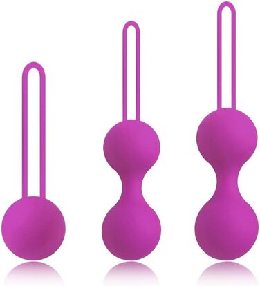 3 шт. Вагінальні кульки з перлами для жінок, силіконовий кегель-кулька, симулятор вагіни, тренажер для зміцнення м'язів (фіолетовий)