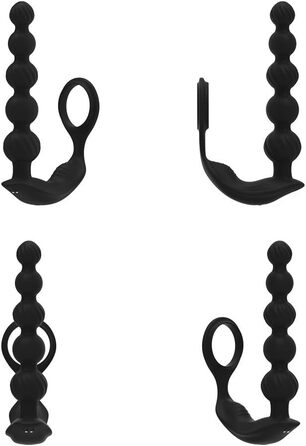 Анальні вібратори для чоловіків NAIXBTY з простатичним масажером, кільцем для пеніса та анальними кульками. 10 режимів вібрації, Butt Plug, секс-іграшки для чоловіків