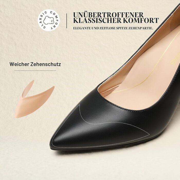 Жіночі туфлі-човники Dream Pairs на шпильці з мереживом, чорні, PU-шкіра, розмір 39 EU
