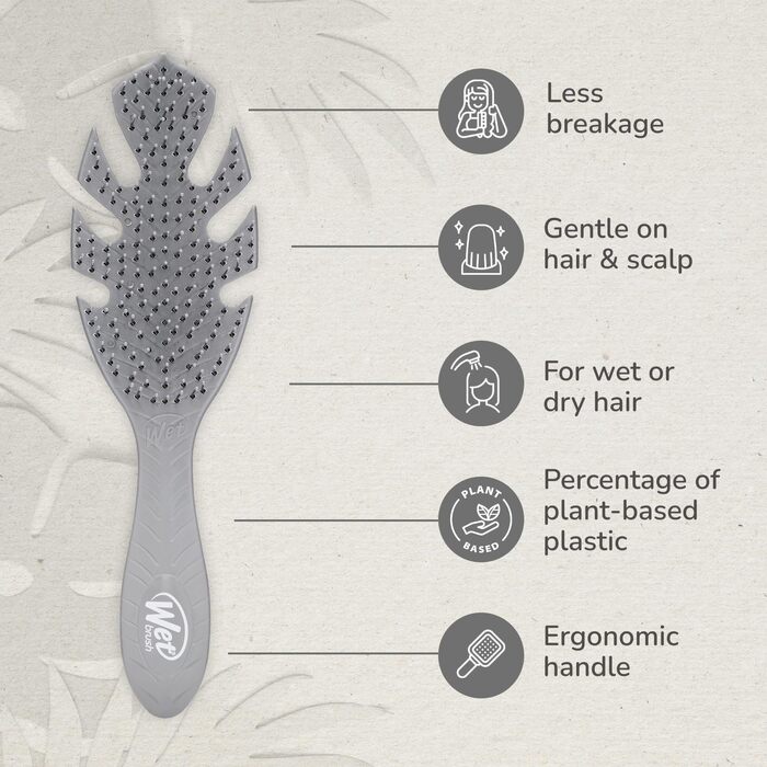 Гребінець-розплутувач Wet Brush Go Green Detangler, екологічний (Plant Based), сірий — для всіх типів волосся