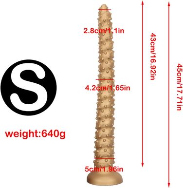 Анальний дилда Extra Langer Monster Spiral Dildo з текстурою для чоловіків та жінок, стимуляція G-точки, LZYLWC (S/Gold)