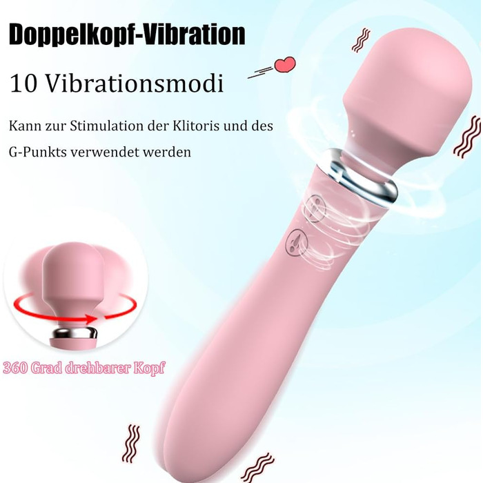 Масажер вібраційний Jpscor для жінок, 2-в-1, електричний, 10 режимів, для дорослих