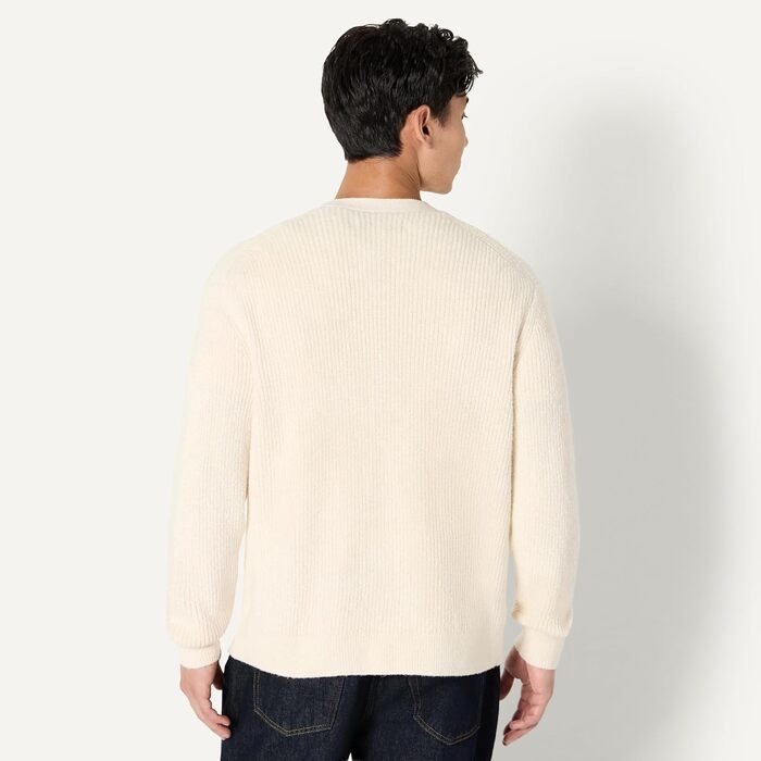 Чоловічий кардиган Amazon Essentials Relaxed Fit з суміші бавовни, колір вівсяно-бежевий меланж, розмір XXL