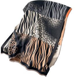 Жіночий шарф-палантин GFM у стилі пашміни з кашеміровою текстурою для осені та зими, принт Зебра (чорний)