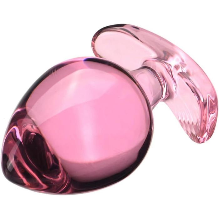 Анальний масажер MSTMAZZ з великого скла, XXL, для простати, прозорий, для жінок та чоловіків, рожевий