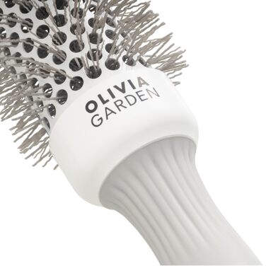 Кругла щітка для волосся Olivia Garden Expert Blowout Shine, 35 мм, біло-сіра