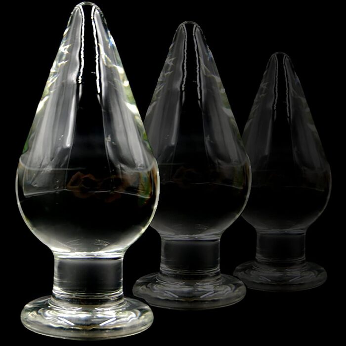 Анальний плаг Kugel з скла XXL з присоском, 7.5 см, кришталево чистий, для жінок та чоловіків