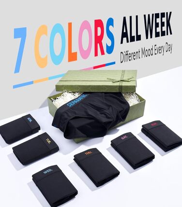 Боксерки чоловічі Separatec 7 шт. з подвійним мішечком, бамбук/район, чорні