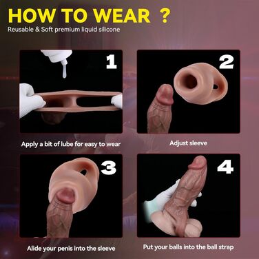 Мастурбатор для чоловіків, портативний, з повним покриттям, подовжувач пеніса, реалістична гума, кільце для пеніса, подовжує та збільшує