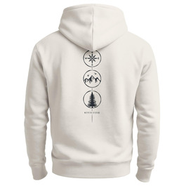Чоловічий худі Neverless з принтом на спині Nature Symbole (компас, гори, дерево), Urban-grey, розмір XL