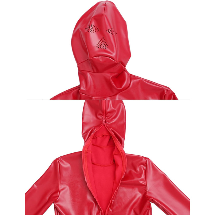 Чоловічий комбінезон з латексу червоного кольору для вечірок та сценічних виступів