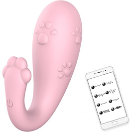 Вібратор для жінок з Bluetooth, пульсація, 8 частот, дистанційне керування, силікон, для пар (рожевий)