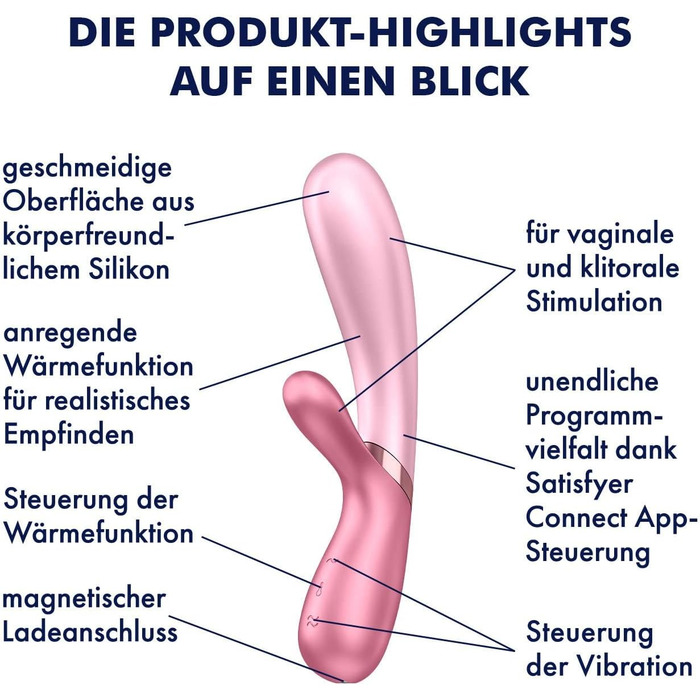 Вібратор Satisfyer Hot Lover Connect App | Bluetooth | Водостійкий (IPX7) | Зігріваючий | Для жінок | Рожевий | Зігріваючий вібратор для жінок