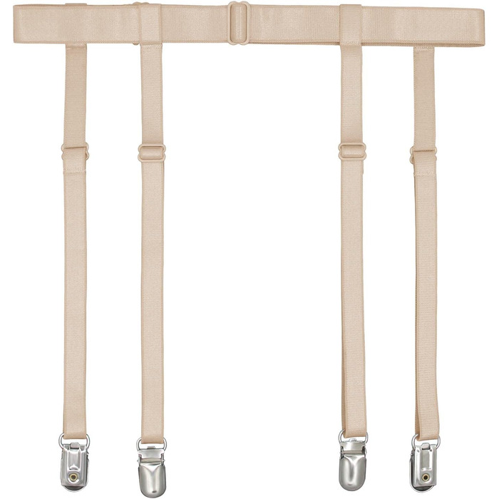 IMOMOTO Ремінець для панчіх, пояс для панчіх, пояс-стрічка, універсальний розмір, нюд, 4 ремінці, кліпси у вигляді качечок