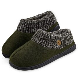 Чоловічі домашні капці DUNLOP з підкладкою з шерпа-флісу та піною з ефектом пам'яті Memory Foam, протиковзкі, колір хакі, розмір 43 EU