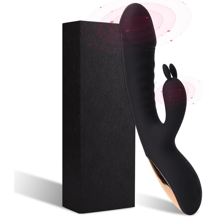 Вібратор G-Punkt Rabbit – класичний, 10 режимів, нагрів, тихий, чорний