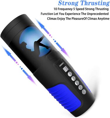 Електричний мастурбатор для чоловіків з телескопічною функцією та 4 швидкостями, 3D силіконова вагіна