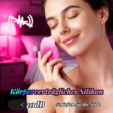 Вібратор Sexspielzeug для жінок 2-в-1: тихий, потужний, з 10 функціями (смоктання, облизування), керування через додаток, стимуляція клітора та сосків, рожевий