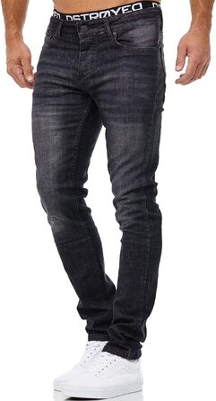 Чоловічі джинси MERISH Slim Fit з ефектом Stretch, дизайнерські денімові штани, чорні (42W / 32L, арт. 9148-2100)
