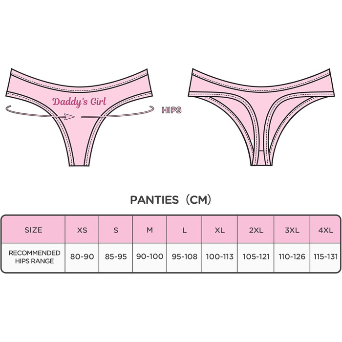 Труси жіночі бавовняні LittleForBig, комплект 3 шт. - Tanga, розмір XL, "Daddy's Girl"
